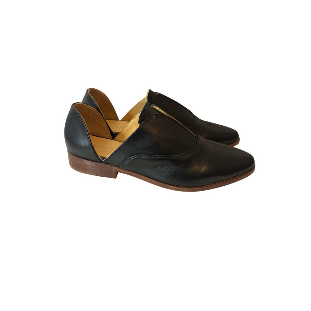 New‎ NISOLO Shoes Emma d'Orsay Oxford Flats Women's Size 8 Black Leather  $170
